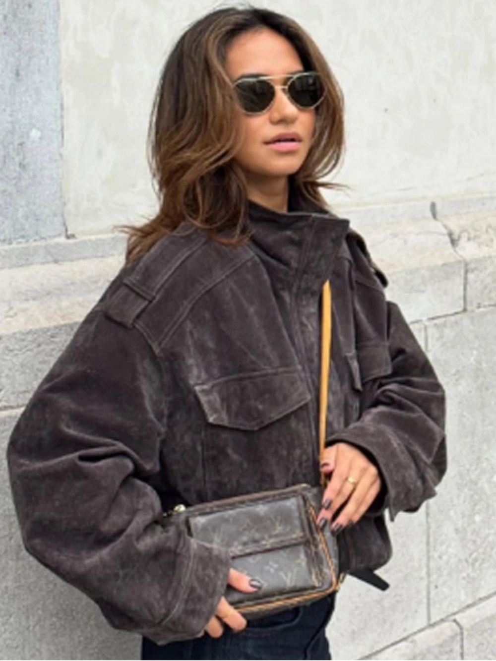 Zara 100% Suede Leather Pocket Jacket NWT - Picture 13 of 16
